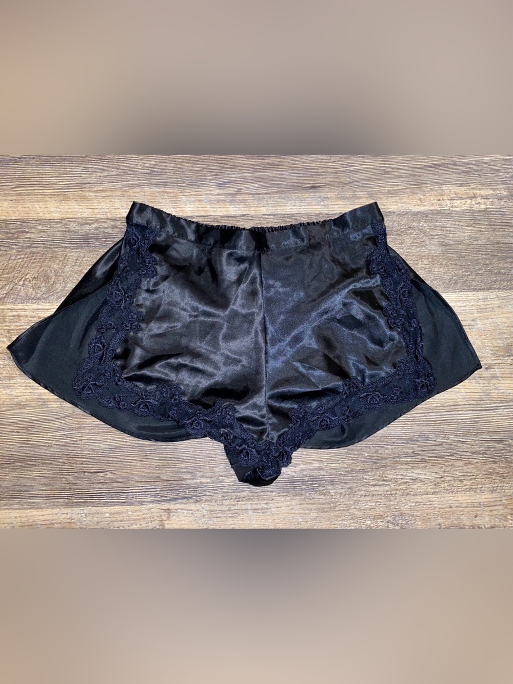 Victoria's Secret Black Lace Trim Shorts